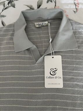 Men's green Stripe Polo Shirt